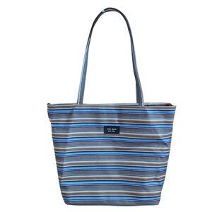 Kate Spade New York Bag Blue Gray Stripe Convertible Tote
